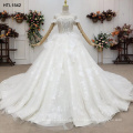 Jancember HTL1542 vestidos de novia con apliques de cuello alto de lujo tradicional nigeriano